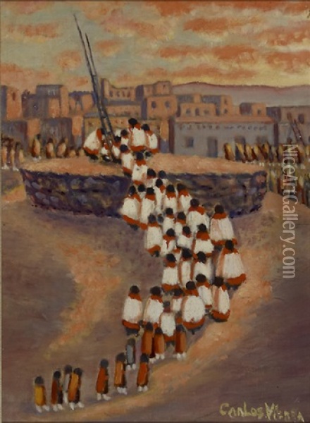 Going To Khifa Oil Painting - Carlos Vierra