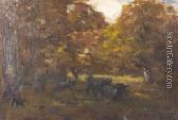 Cattle Grazing Under Trees Oil Painting - Nathaniel Hone