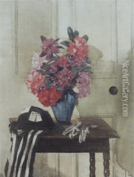 Still Life With Racing Colours Oil Painting - George Houston