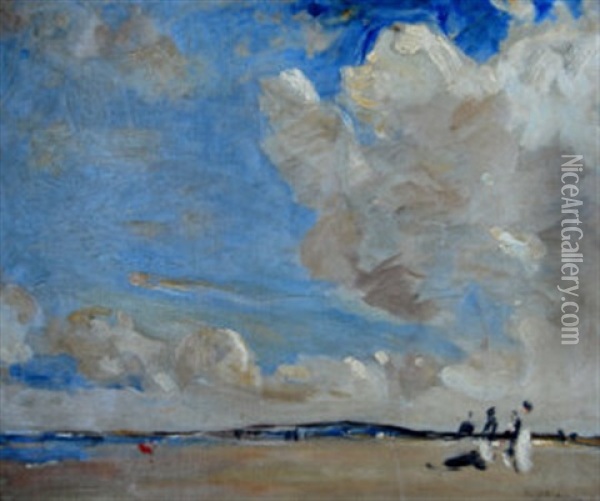 Beach Oil Painting - William Frederick Mayer