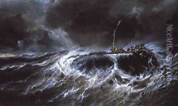 Shipwreck of the Three Master The Emily Oil Painting - Eugene Isabey