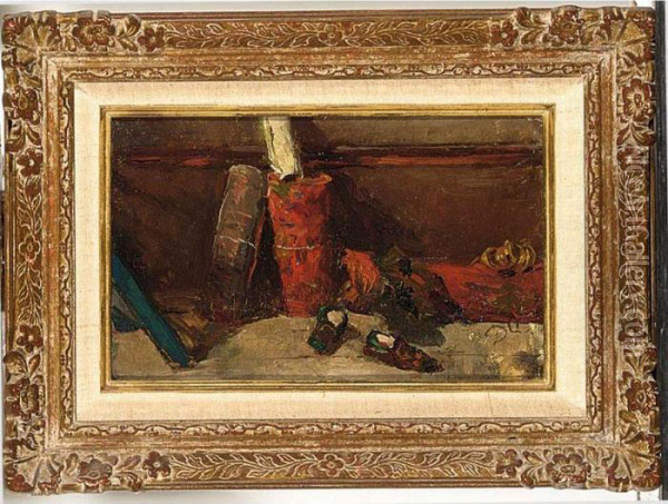 A Still Life With Slippers Oil Painting - David Oyens