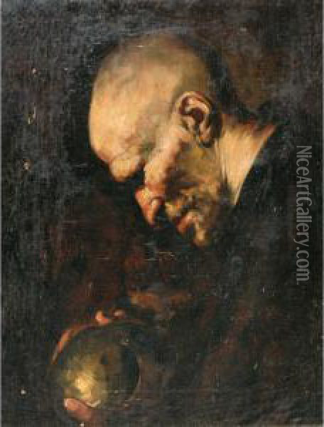 A Philosopher Contemplating The World Oil Painting - Jusepe de Ribera