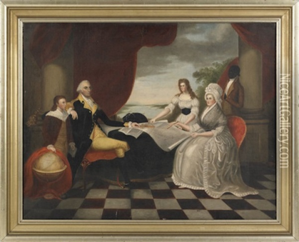 George Washington And His Family Oil Painting - Edward Savage