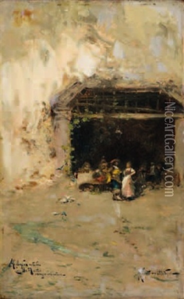 Veduta Di Paese Oil Painting - Oscar Ricciardi