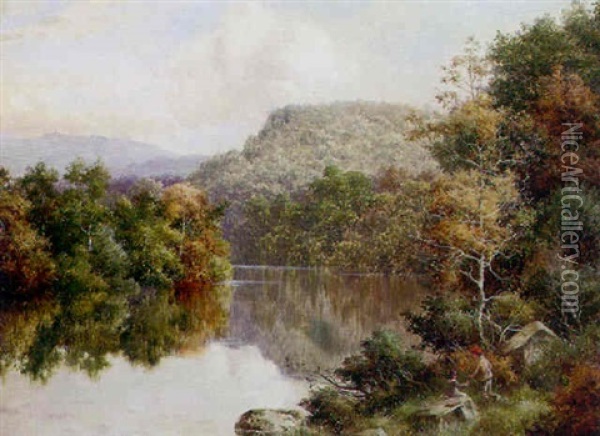 Elsie Mount And Church Pool Oil Painting - William Henry Mander