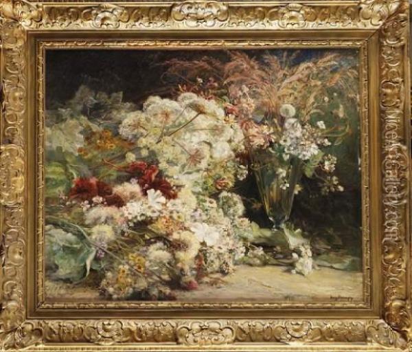 Gerbe De Fleurs Oil Painting - Henri-Arthur Bonnefoy