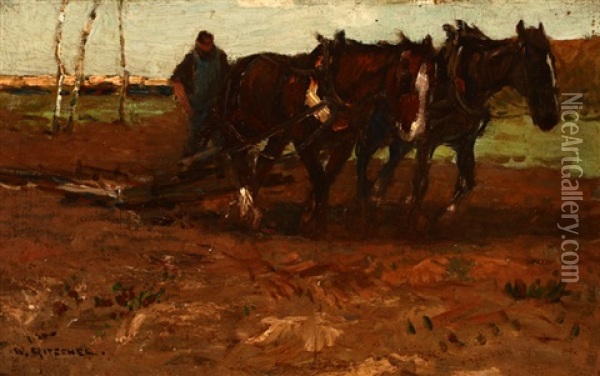 Plowing Near Monterey Oil Painting - William Ritschel