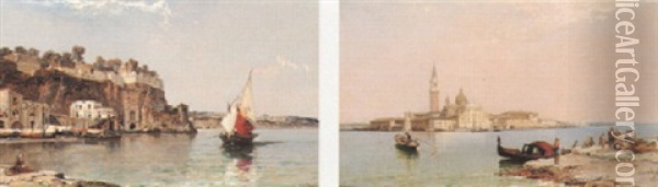 Sorrento: Bay Of Naples Oil Painting - Arthur Joseph Meadows