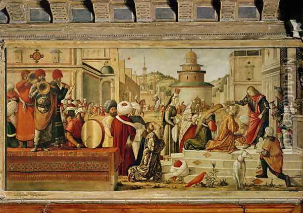 St. George Baptising the Gentile, 1501-07 Oil Painting - Vittore Carpaccio