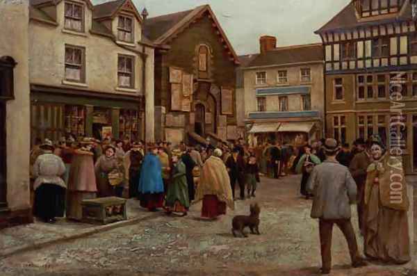 Warrington street scene Oil Painting - T. Hesketh