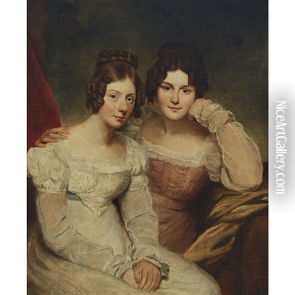 Portrait Of Two Friends In Regency Dress Oil Painting - Thomas Lawrence