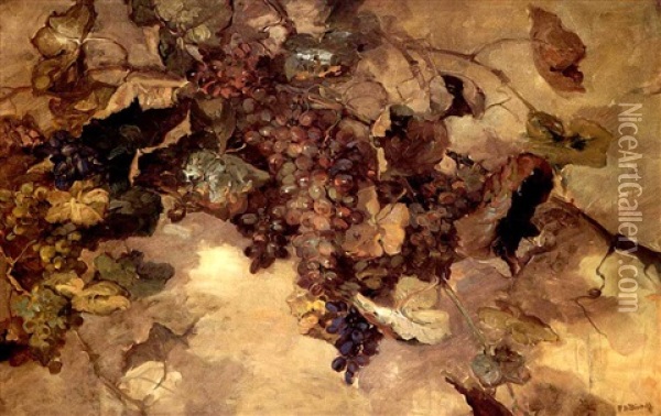 Grapes Oil Painting - Franz Arthur Bischoff