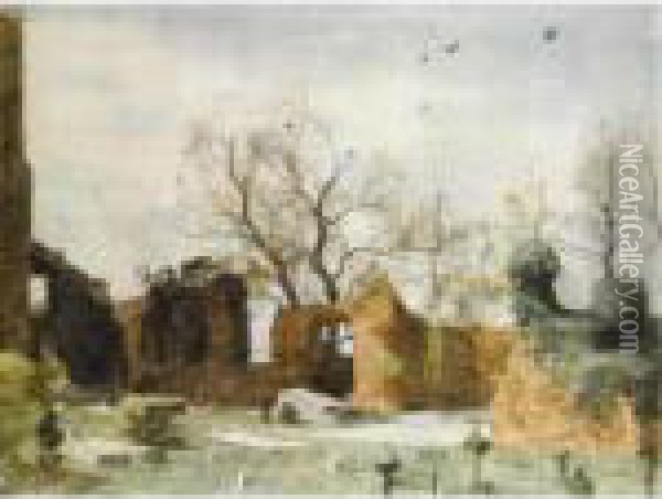 Cemetery Oil Painting - Willem Bastiaan Tholen