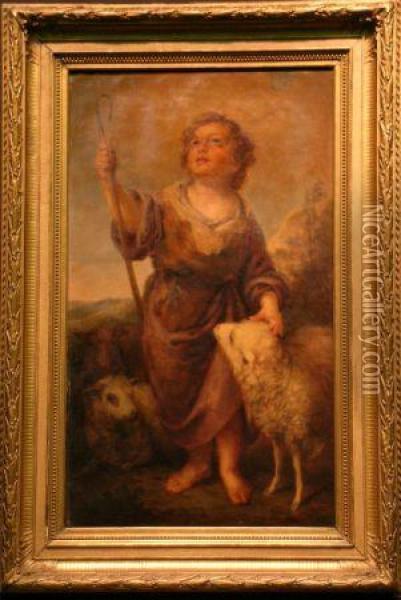 Good Shepherd Oil Painting - Alfred Rudolfovich Eberling