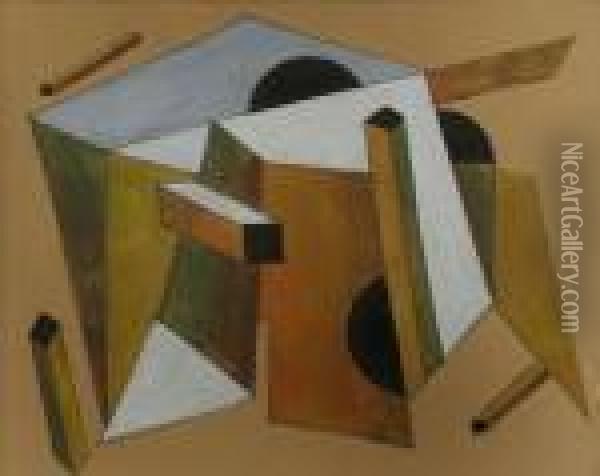 Abstrakte Komposition Oil Painting - Eliezer Markowich Lissitzky