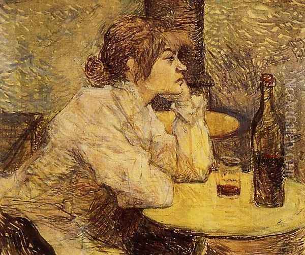 Hangover (The Drinker) Oil Painting - Henri De Toulouse-Lautrec