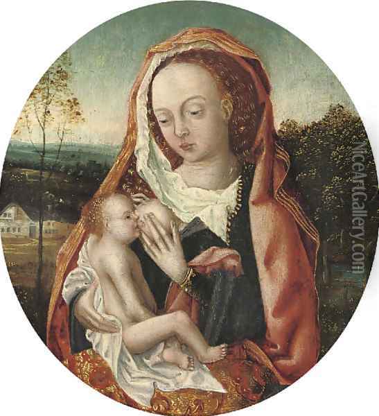 The Virgin and Child in a wooded landscape Oil Painting - Adriaen Isenbrandt (Ysenbrandt)