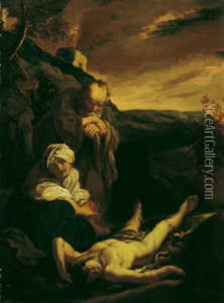 Adam Und Eva Betrauern Den Tod Abels Oil Painting - Johann Liss