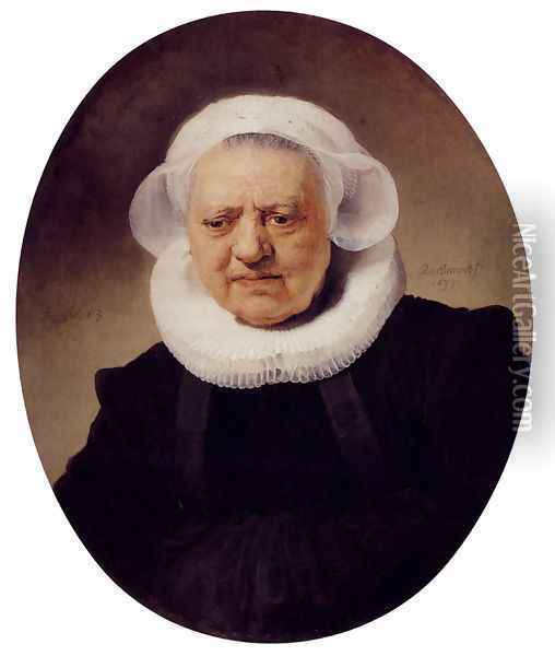 Portrait Of An Eighty-Three-Year-Old Woman Oil Painting - Rembrandt Van Rijn