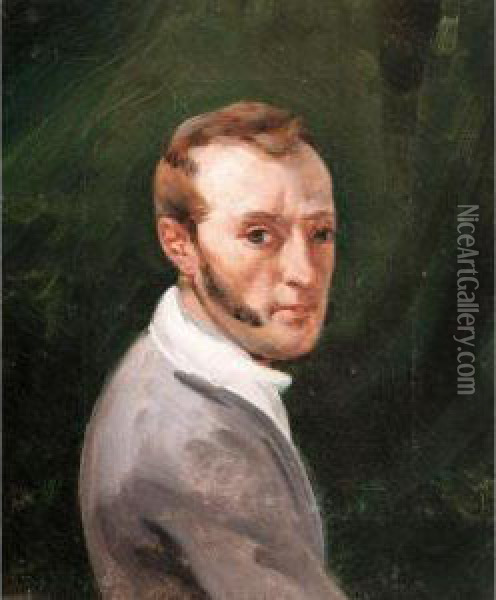 Portrait Du Peintre Horace Vernet Oil Painting - Joseph Simon Volmar