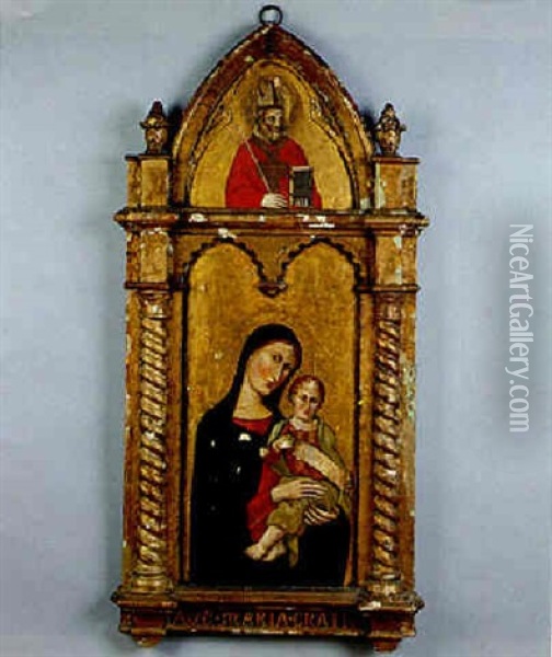 Madonna And Child With Saint Oil Painting - Simone Martini