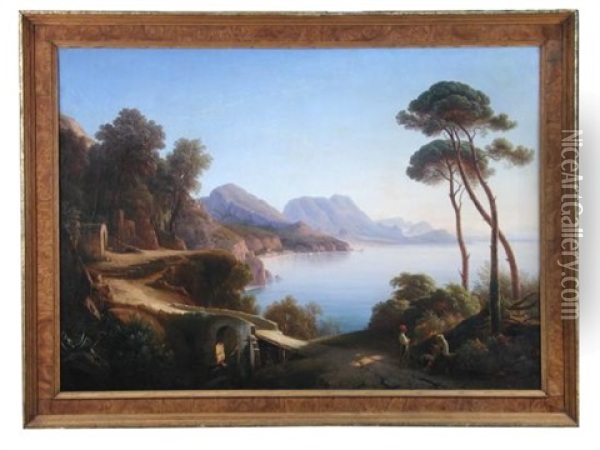 The Amalfi Coast Oil Painting - Johann Georg Gmelin