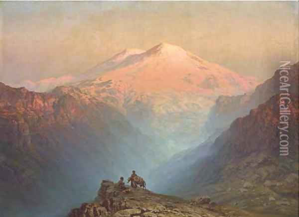 Sunset to the west of Mount Ararat Oil Painting - Il'ia Nikolaevich Zankovskii