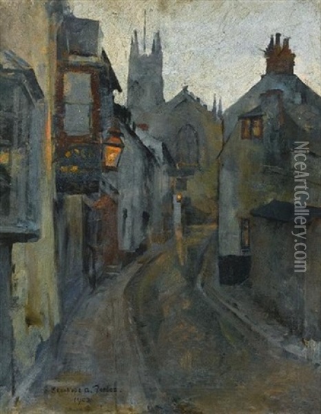 Quay Street, Penzance Oil Painting - Stanhope Forbes