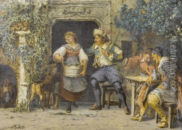 Ein Aufdringlicher Gast Oil Painting - Johann-Salomon Hegi
