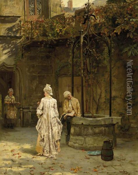Young Lovers Interrupted Oil Painting - Henry John Yeend King