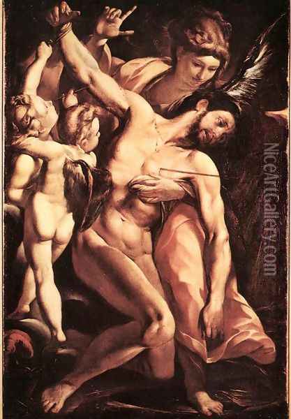 The Martyrdom of St Sebastian Oil Painting - Giulio Cesare Procaccini