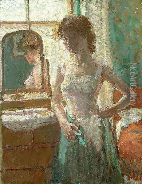 The Green Dress Oil Painting - Spencer Frederick Gore