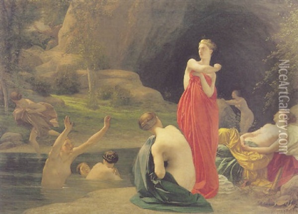 Diana And Her Nymphs Surprised By Actaeon Oil Painting - Armand Henri Joseph Cambon