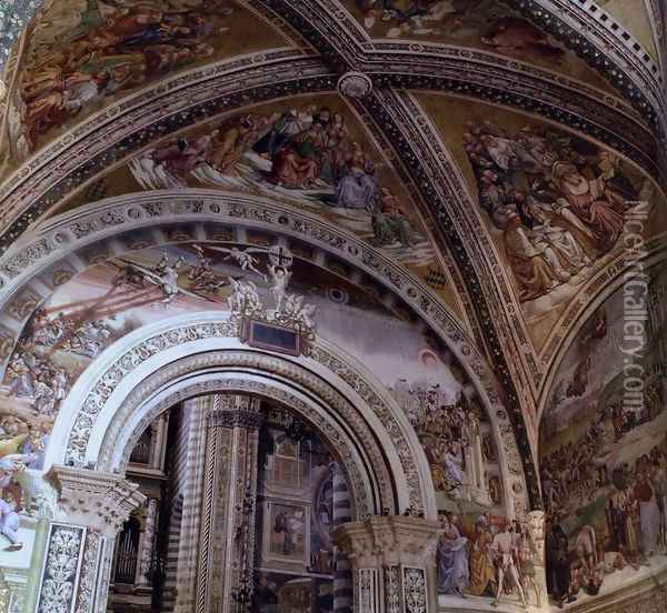 View of the Frescoes in the Chapel of San Brizio Oil Painting - Luca Signorelli