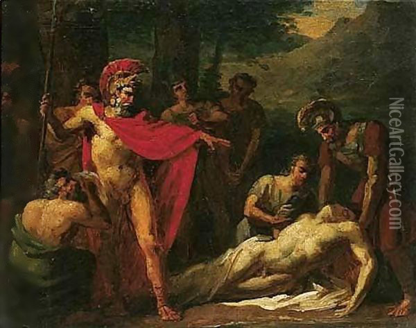 The death of patroclus Oil Painting - Baron Antoine-Jean Gros