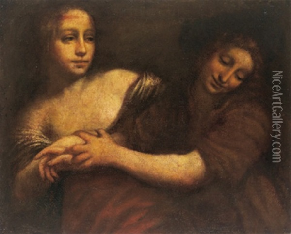 Giuseppe E La Moglie Di Putifarro Oil Painting - Bernardino Luini