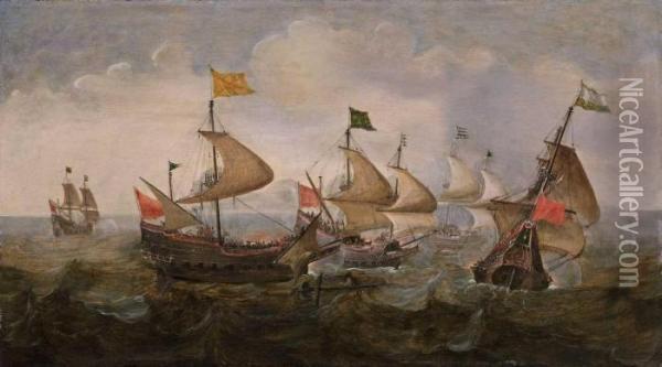 Seeschlacht Oil Painting - Cornelis Claesz van Wieringen