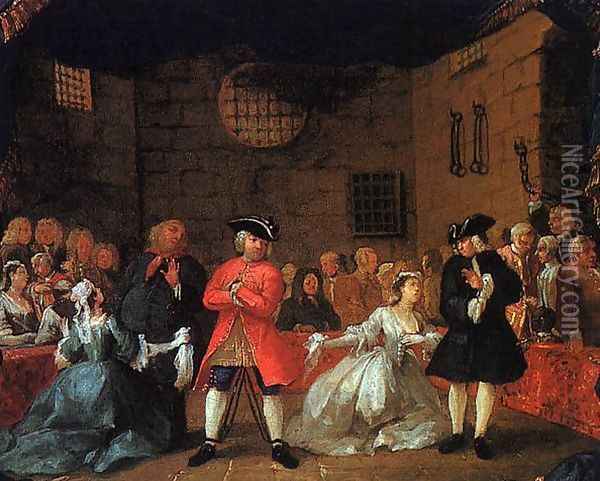 A Scene from the Beggar's Opera 1728-29 Oil Painting - William Hogarth