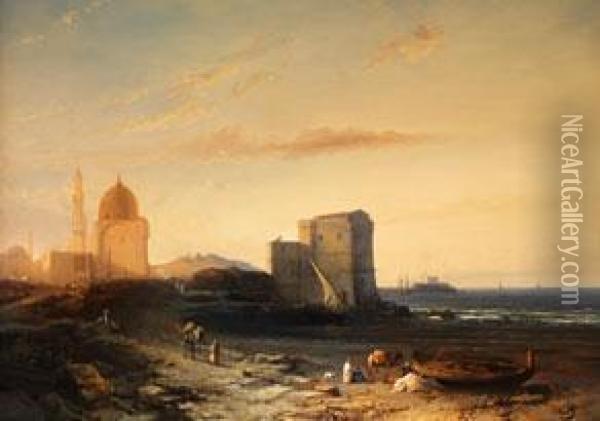 Uferlandschaft Bei Kairo Oil Painting - Jacobus Jacobs