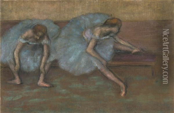 Deux Danseuses Assises Oil Painting - Edgar Degas