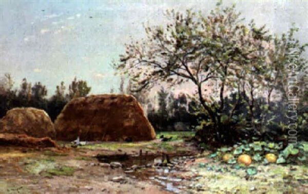 Farmyard Oil Painting - Emile Noirot