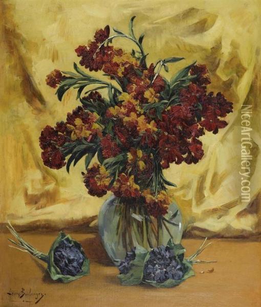 Blumenstrauss In Blumenvase. Oil Painting - Louis-Rene Boulanger