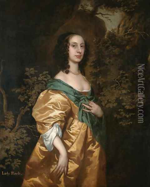 Portrait of Elizabeth Harvey, Lady Finch (1627-1676) Oil Painting - Sir Peter Lely