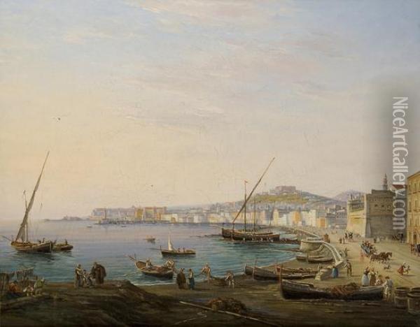 Napoli Dalla Marina Del Mercato Oil Painting - Salvatore Candido