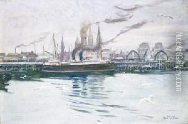 Marine - Oostende Oil Painting - Franz Bernard Gailliard