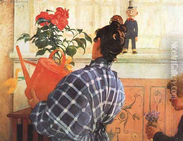 Karin And Esbjorn Oil Painting - Carl Larsson