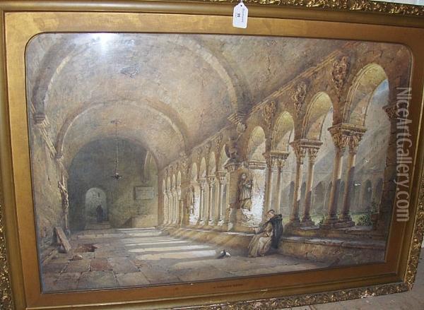The Cloisters Of St. Trophime, Arles Oil Painting - William Harding Collingwood-Smith
