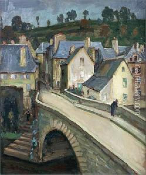 Francuskie Miasteczko, Ok. 1910 Oil Painting - Abraham Neumann