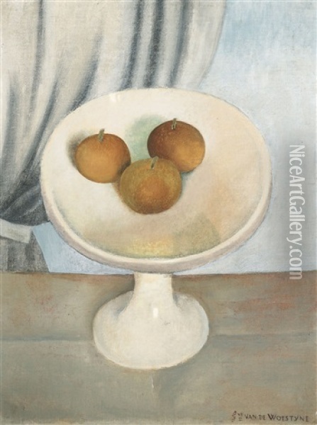 Still Life With Fruit Dish Oil Painting - Gustave van de Woestyne